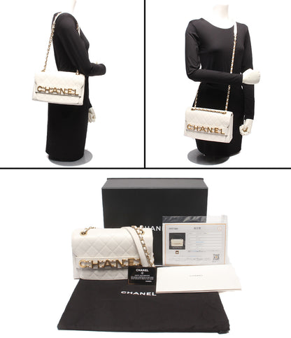 CHANEL チェーンショルダーバッグ 肩掛け 斜め掛け ゴールド金具 シングルフラップ ダブルチェーン マトラッセ レディース シャネル
