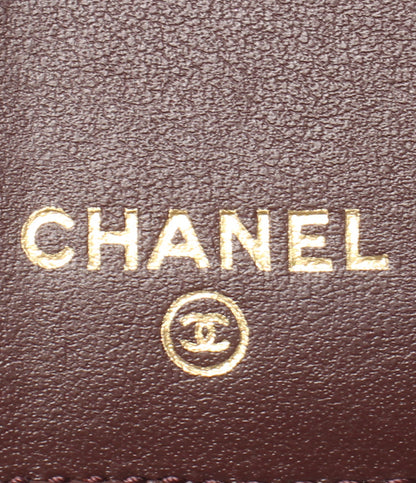 CHANEL 三つ折り財布 ゴールド金具 マトラッセ キャビアスキン レディース シャネル