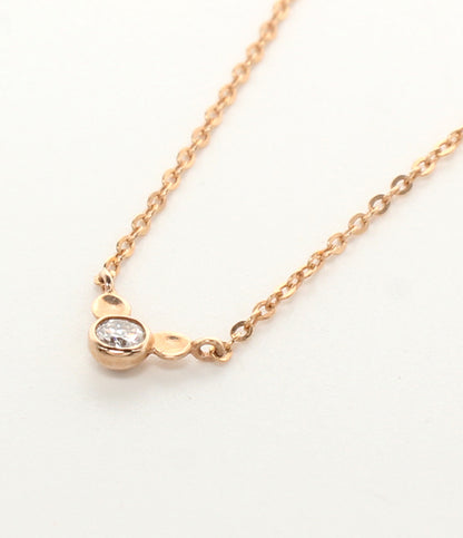 美品 Disney K.UNO ネックレス K18 ダイヤ 0.03ct ミッキーモチーフ レディース ディズニー