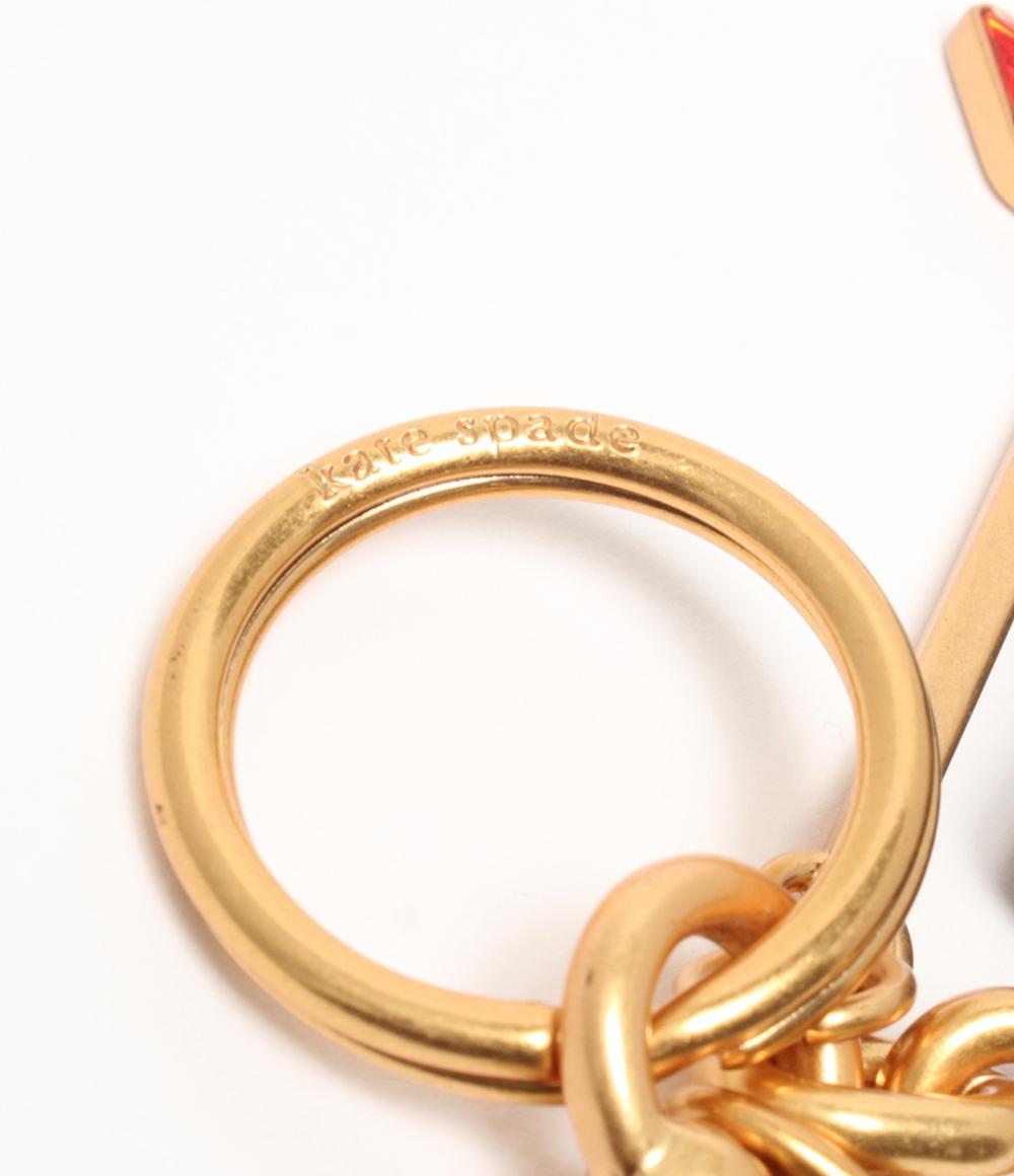 美品 Kate Spade バッグチャーム キーリング キーホルダー レザー