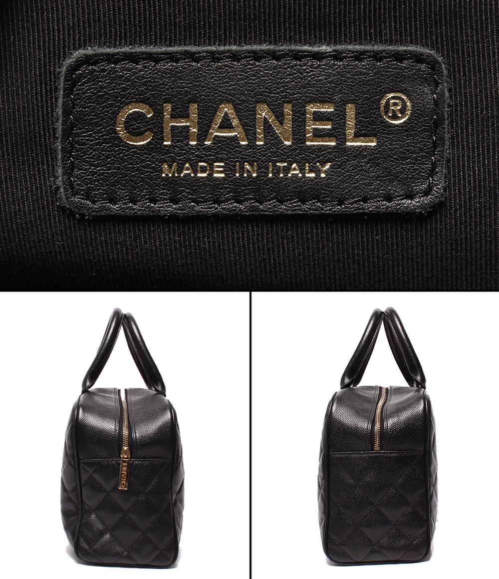 CHANEL ミニボストンバッグ ハンドバッグ マトラッセ ココマーク キャビアスキン ゴールド金具 レディース シャネル