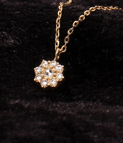 美品 agete ネックレス K18 ダイヤ 0.06ct レディース アガット