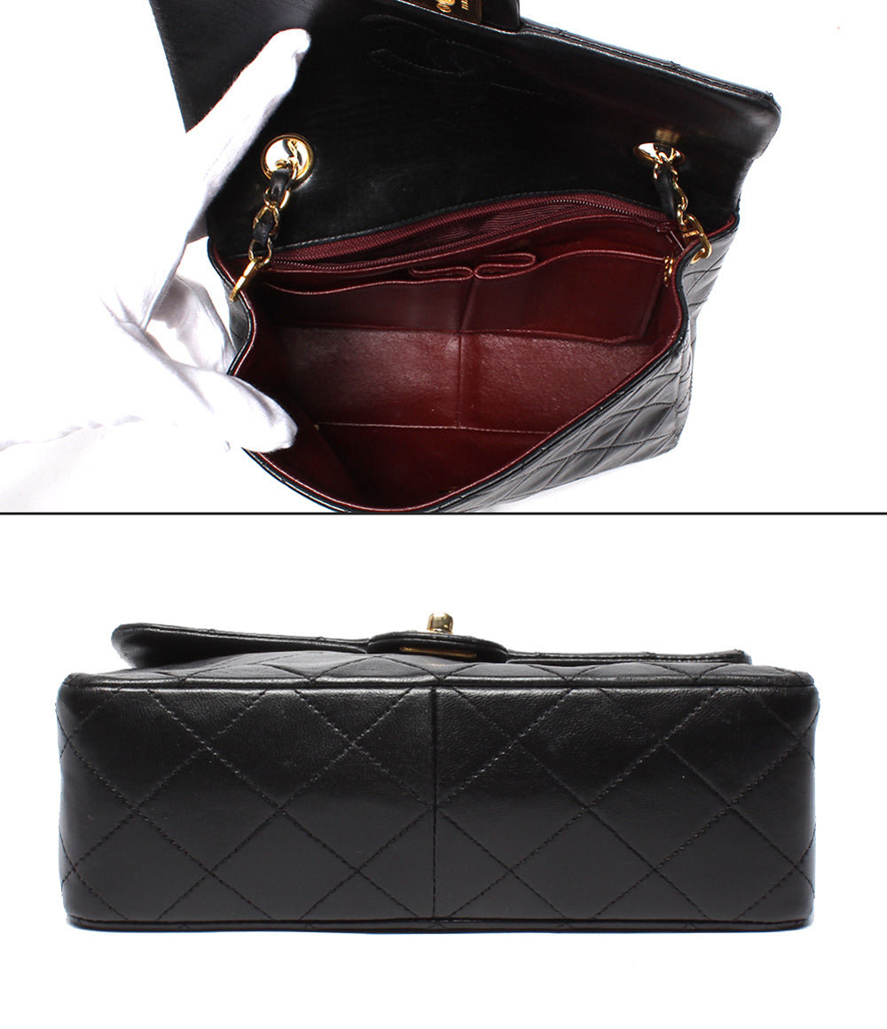 CHANEL チェーンショルダーバッグ ゴールド金具 マトラッセ20 1番台 シングルチェーン シングルフラップ レディース シャネル