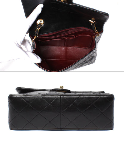 CHANEL チェーンショルダーバッグ ゴールド金具 マトラッセ20 1番台 シングルチェーン シングルフラップ レディース シャネル