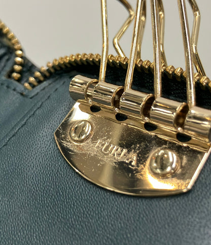 FURLA 4連キーケース ラウンドファスナー クロコ型押し レディース フルラ
