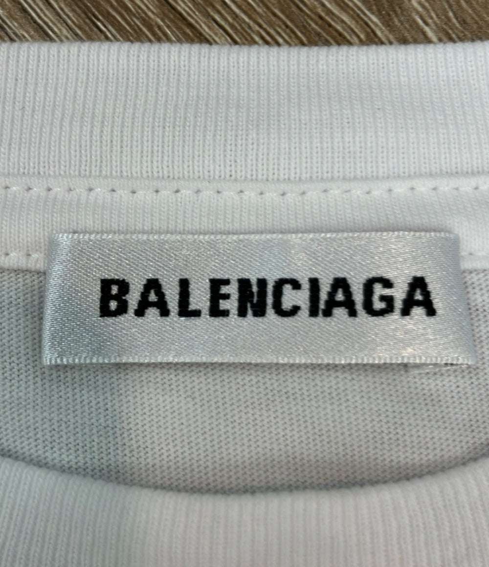 BALENCIAGA 半袖Tシャツ スモールロゴ コットン100% 556107 TYK28 9000 レディース SIZE S バレンシアガ