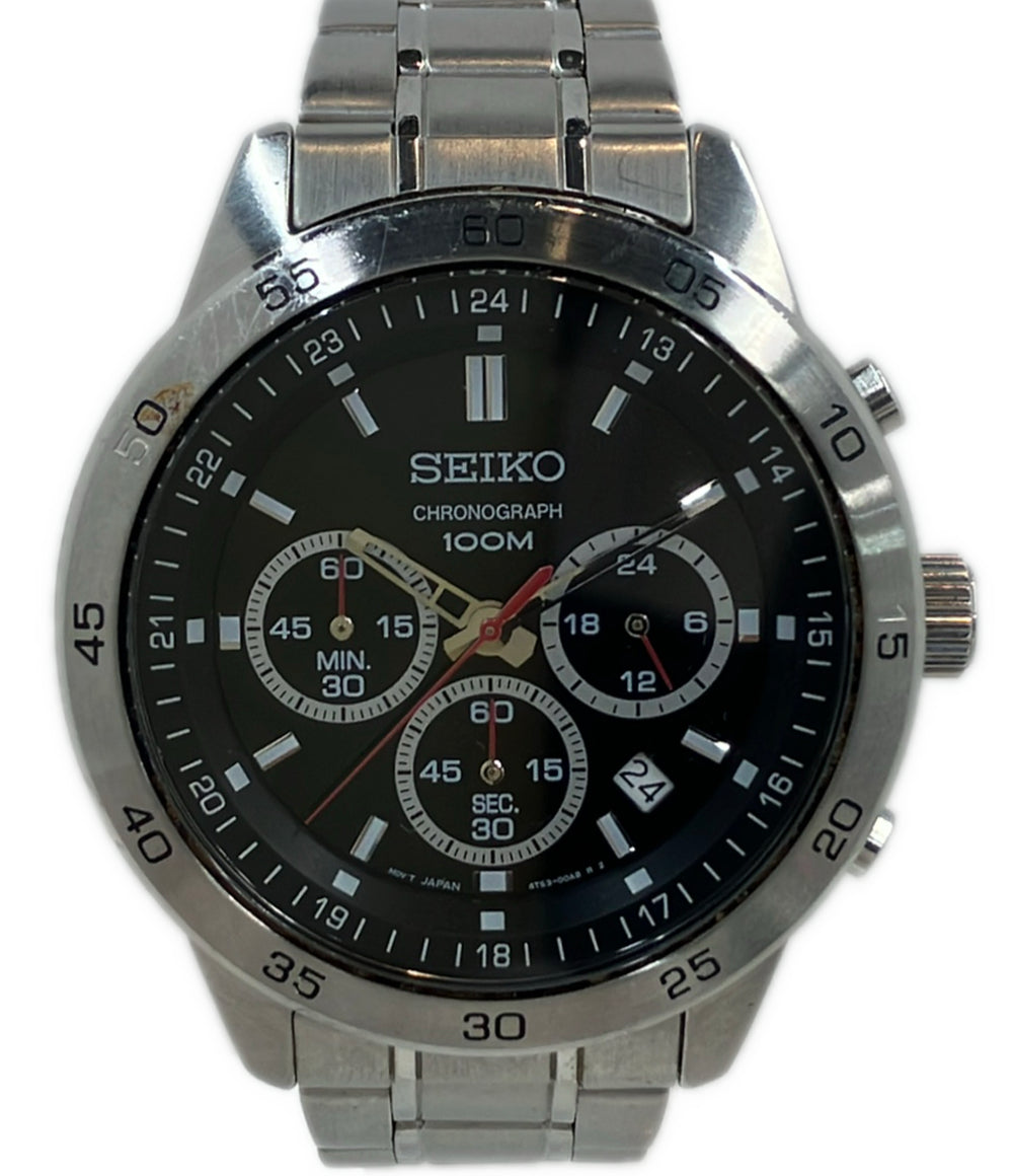 SEIKO 腕時計 クオーツ ブラック 4T53-00A0 メンズ セイコー