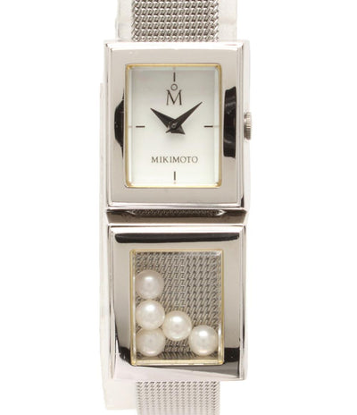 美品 MIKIMOTO 腕時計 クオーツ シェル レディース ミキモト