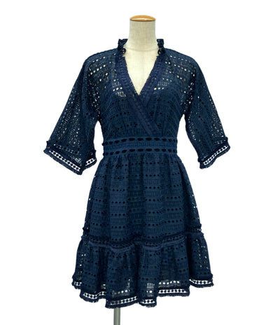 Kate Spade 半袖ワンピース 総レース ネイビー レディース SIZE 0 (XS) ケイトスペード
