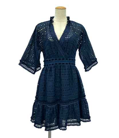 Kate Spade 半袖ワンピース 総レース ネイビー レディース SIZE 0 (XS) ケイトスペード