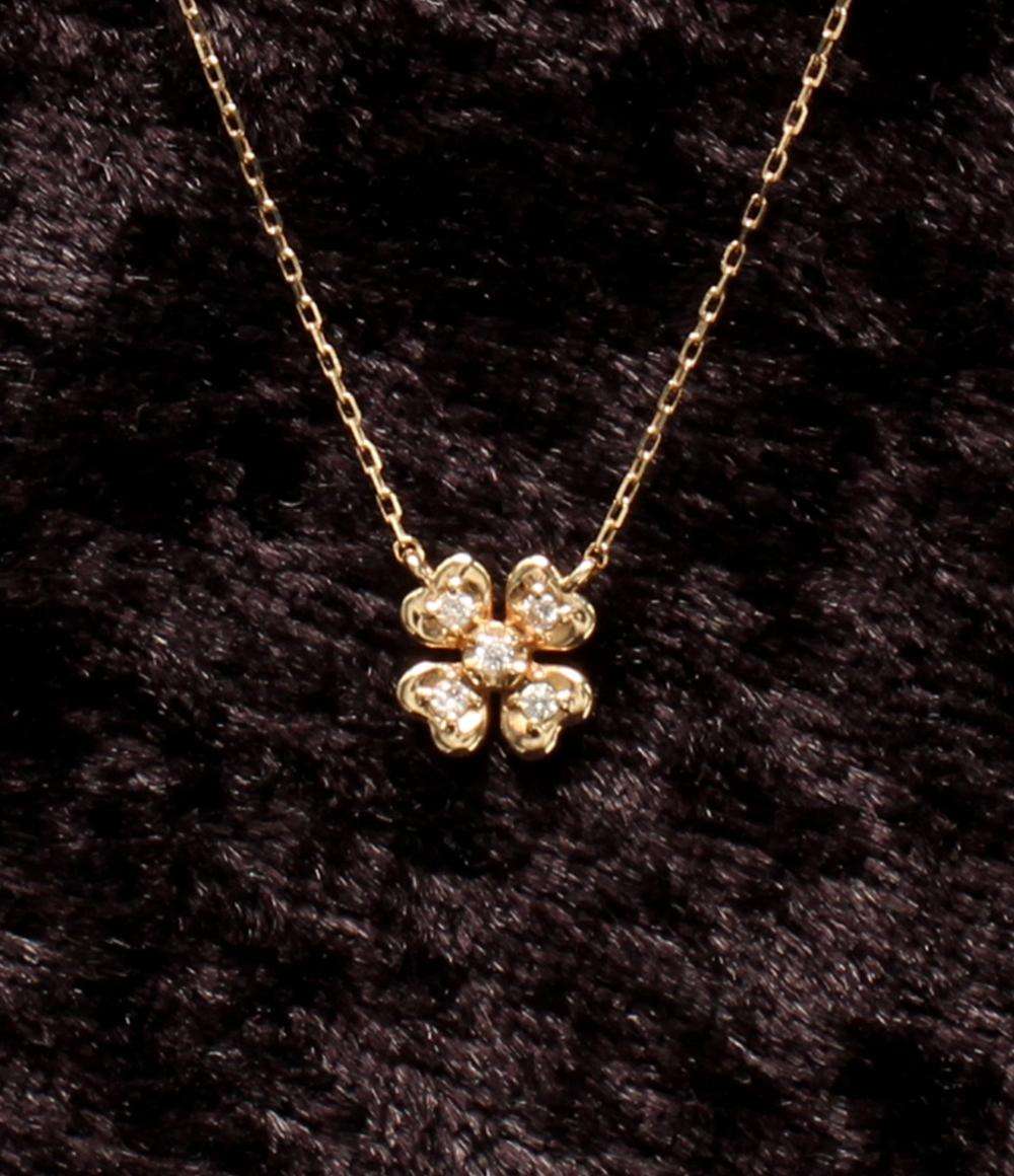 美品 ヴァンドームアオヤマ ネックレス K10 ダイヤ フラワーモチーフ レディース VENDOME AOYAMA