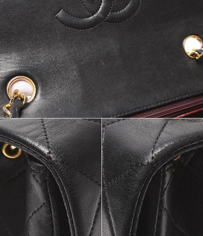 CHANEL チェーンショルダーバッグ 肩掛け ゴールド金具 ラムスキン マトラッセ シングルチェーン シングルフラップ 1番台 レディース シャネル