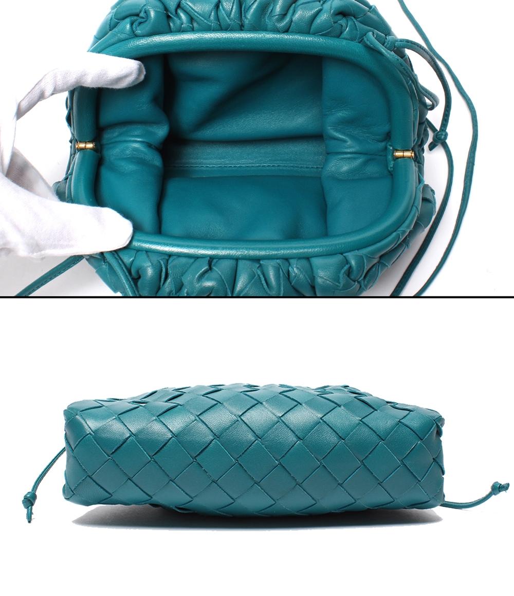 美品 BOTTEGA VENETA ショルダーバッグ がま口 ザ ポーチ イントレチャート レディース ボッテガ・ヴェネタ