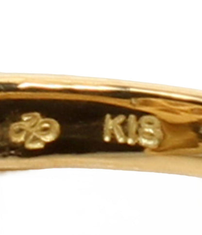 美品 リング 指輪 K18 パール 7.5mm ダイヤ 0.03ct レディース SIZE 7号