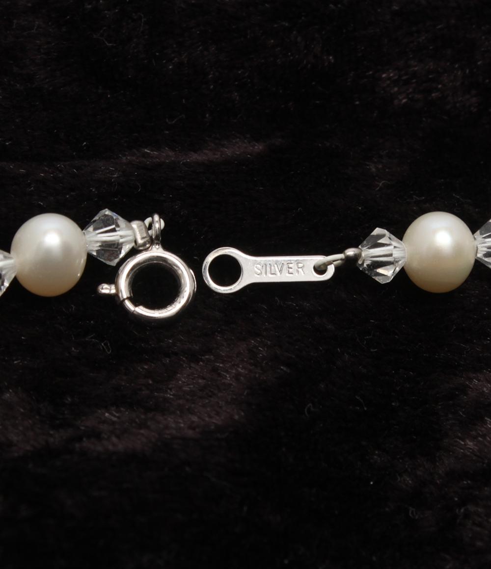 美品 ロングネックレス SV925 淡水パール 5-6mm レディース