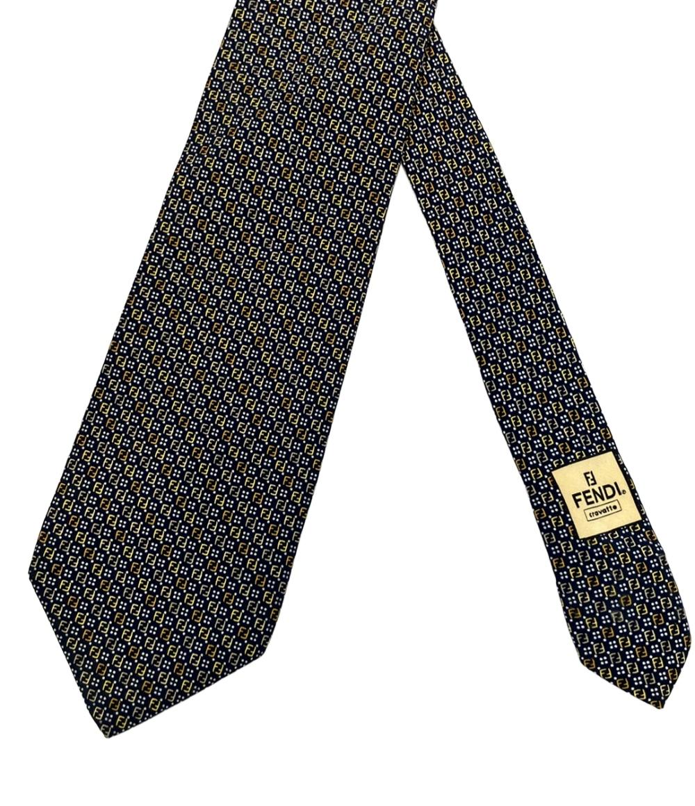 FENDI ロゴパターン シルクネクタイ FENDI ネクタイ シルク 100% ズッキーノ柄 メンズ フェンディ