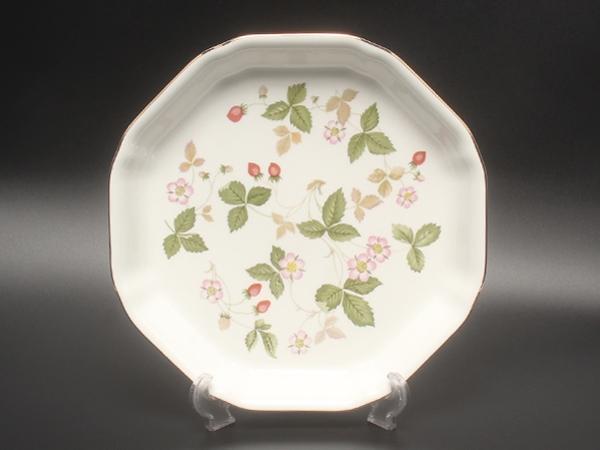 美品 ウエッジウッド オクタゴナルディッシュ 皿 24cm ワイルドストロベリー WEDGWOOD