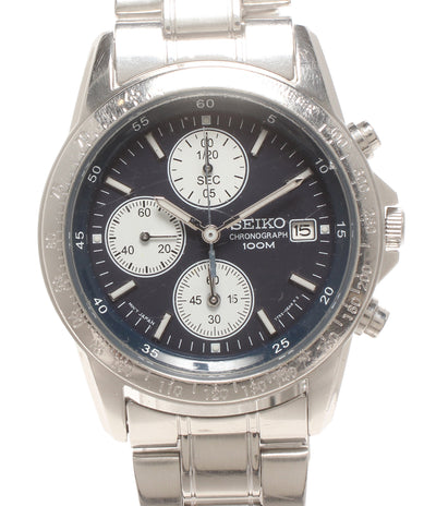SEIKO 腕時計 クオーツ ブラック系 7T92-0DW0 メンズ セイコー