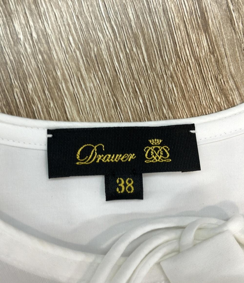 Drawer 長袖ブラウス コットンシアー 切替リボン  23AW 6521-299-1123 レディース SIZE 38 (M) ドゥロワー