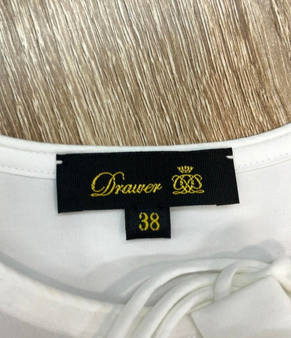 Drawer 長袖ブラウス コットンシアー 切替リボン  23AW 6521-299-1123 レディース SIZE 38 (M) ドゥロワー