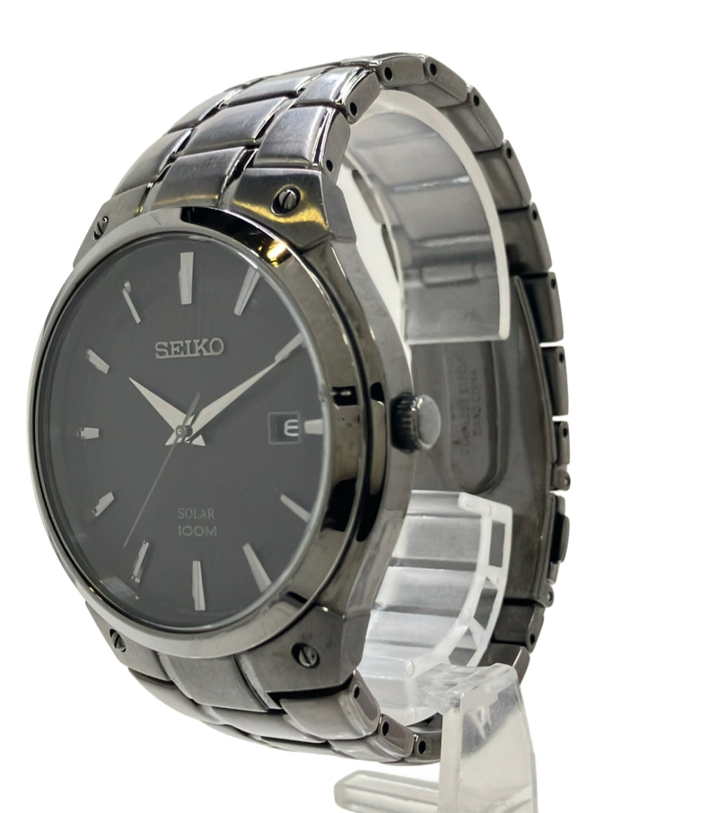 SEIKO 腕時計 ソーラー ブラック V157-0AV0 メンズ セイコー – Rehello