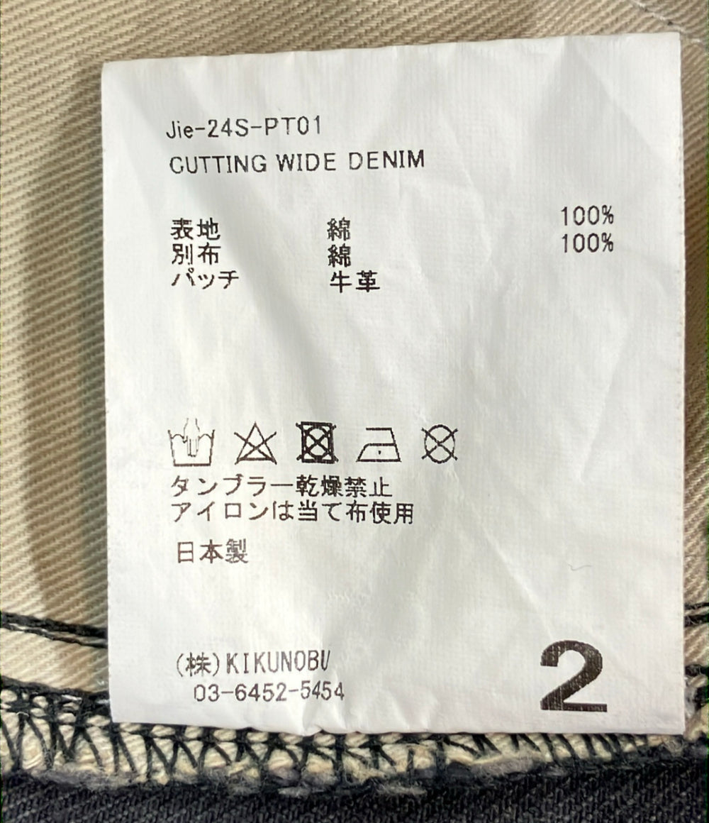 Jieda デニムパンツ 24SS CUTTING WIDE DENIM ダメージ ユーズド加工 ワイド Jie-24S-PT01 メンズ SIZE 2 (M) ジエダ