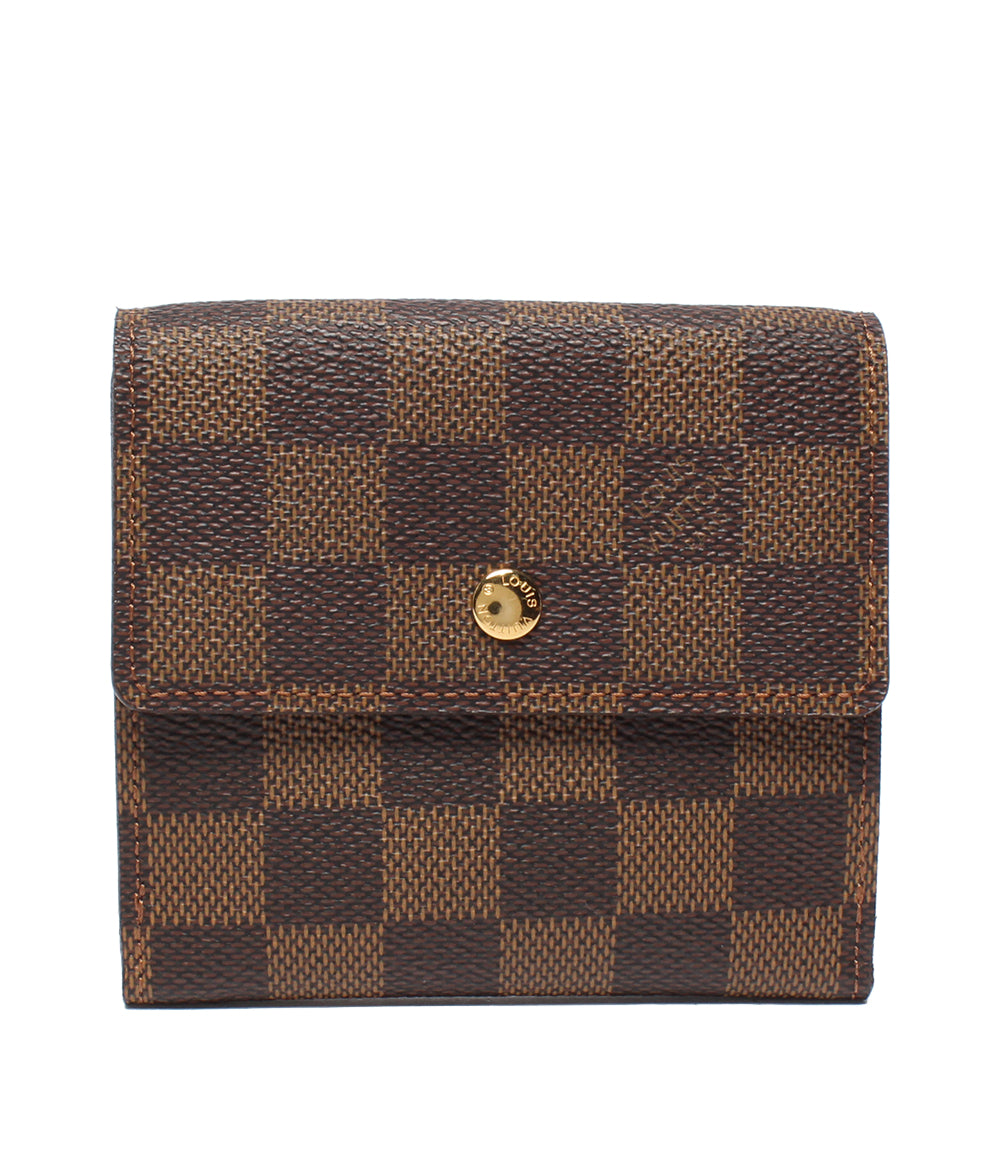 美品 LOUIS VUITTON 二つ折り財布 ｗホック ポルトフォイユ エリーズ ダミエ エヌベ N61654 レディース メンズ ルイ・ヴィトン