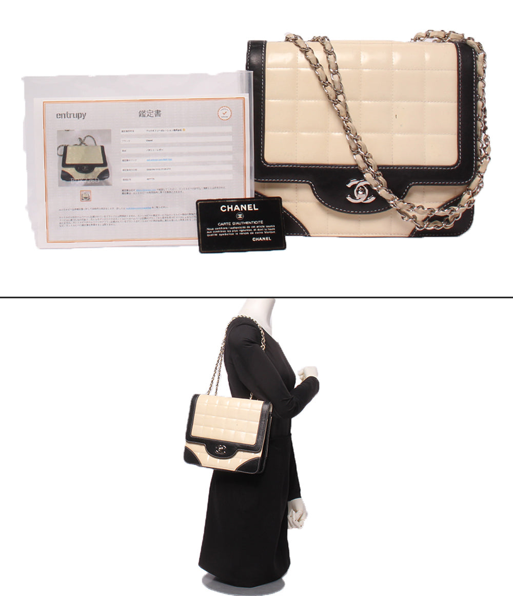 CHANEL チェーンショルダーバッグ ダブルチェーン シルバー金具 6番台