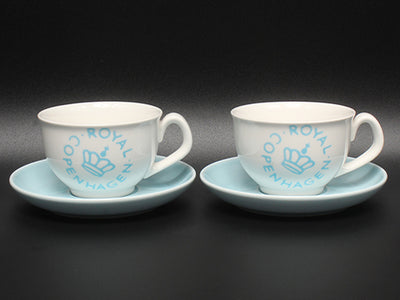 美品 Royal Copenhagen カップ＆ソーサー 2客セット ペア ニューシグネチャー ブルー ロイヤルコペンハーゲン