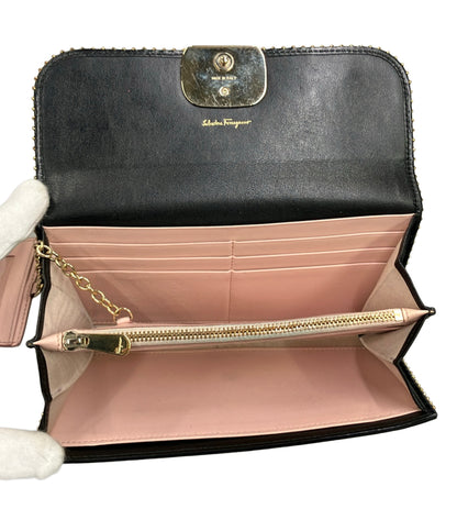 Salvatore Ferragamo 長財布 リボンスタッズ付き ヴァラ レディース サルヴァトーレフェラガモ