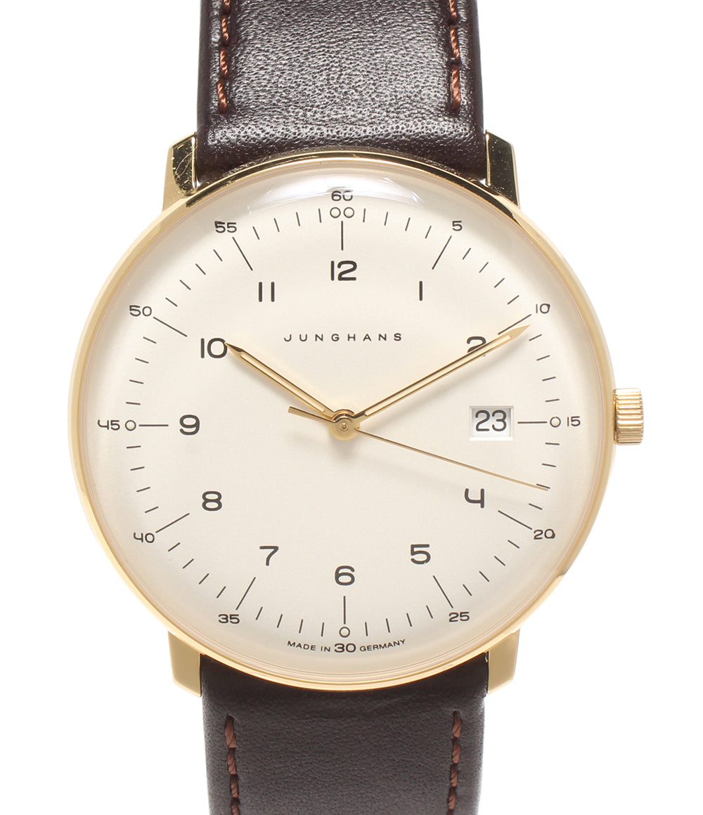 美品 JUNGHANS 腕時計 マックスビル クオーツ 041/7872.02 メンズ ユンハンス