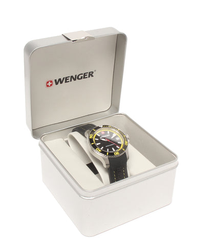 美品 WENGER 腕時計 シーフォース クオーツ ブラック 0621.10 メンズ ウェンガー