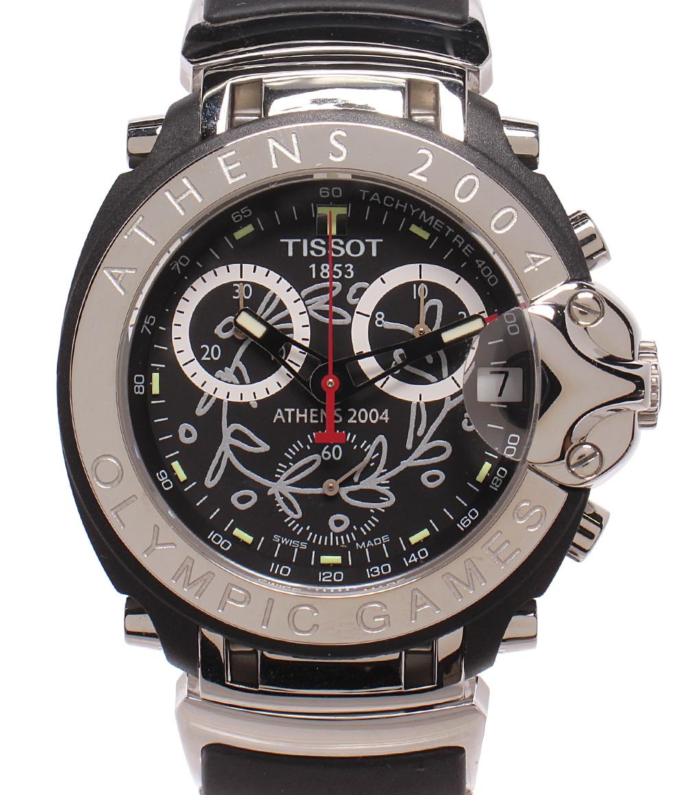 TISSOT 腕時計 アテネオリンピック2004記念モデル クオーツ ブラック メンズ ティソ