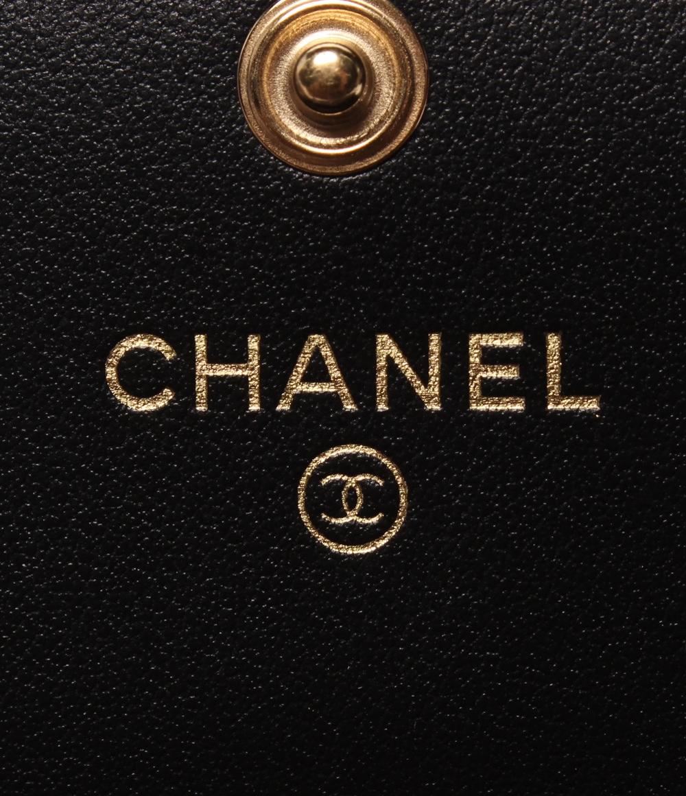 美品 CHANEL 長財布 キャビアスキン ゴールド金具 CCフィリグリー レディース シャネル