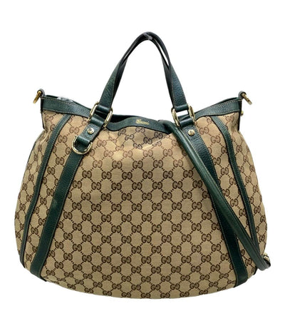 グッチ 2WAY ハンドバッグ ショルダーバッグ 肩掛け トートバッグ GGキャンバス 130734 001013 レディース GUCCI