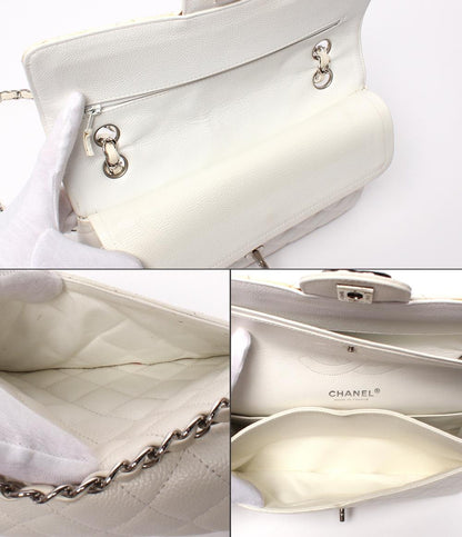 シャネル ショルダーバッグ 肩掛け ダブルフラップ ダブルチェーン シルバー金具 キャビアスキン マトラッセ25 レディース CHANEL