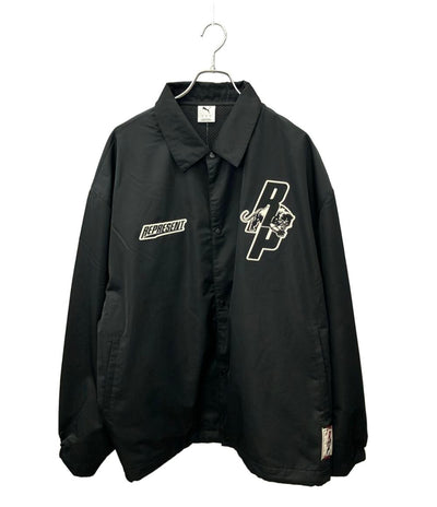 美品 PUMA コーチジャケット x REPRESENT タグ付き スナップボタン 裏地メッシュ素材 635805 01 メンズ SIZE L プーマ