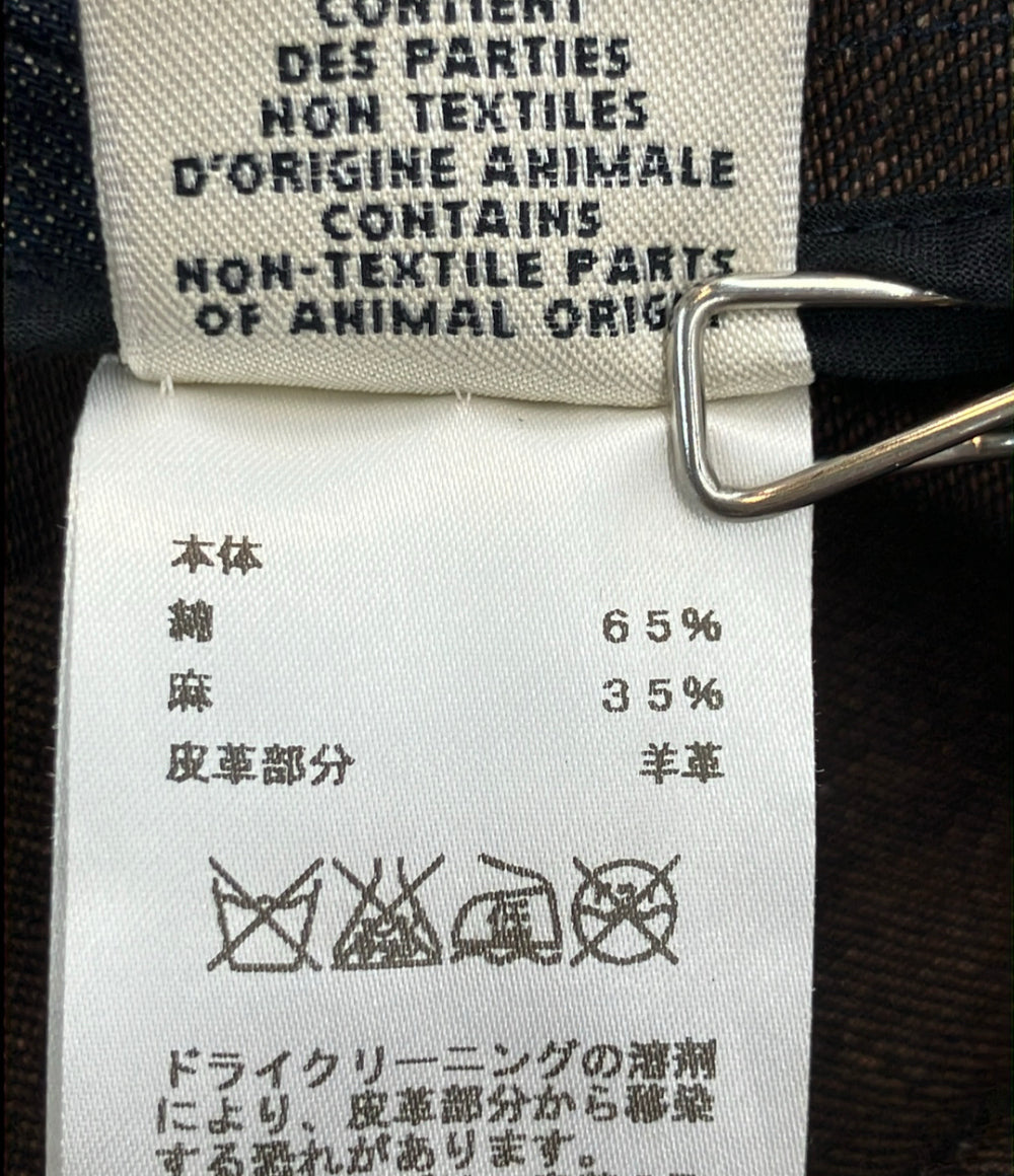 HERMES ノーカラーデニムジャケット レディース SIZE 40 (M) エルメス