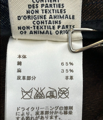 HERMES ノーカラーデニムジャケット レディース SIZE 40 (M) エルメス