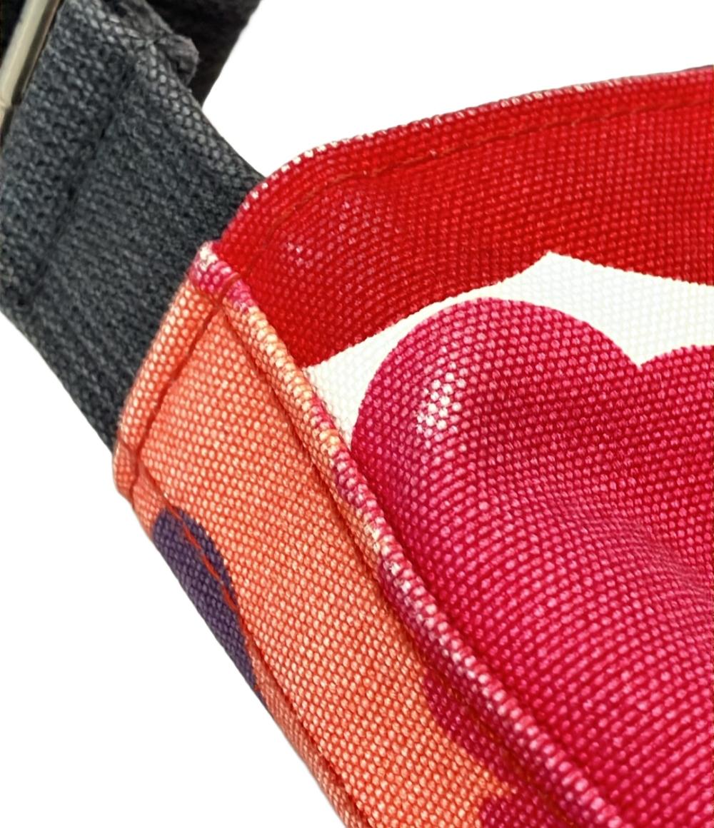 極美品 マリメッコ Marimekko ショルダーバッグ レッド 斜め掛け marimekko - マリメッコ ショルダーバッグ 斜め掛け がま口 レディース
