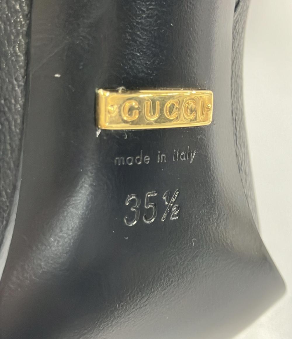 美品 GUCCI ロングブーツ ホースビット チェック柄 サイドジップ レディース SIZE 35 1/2 グッチ