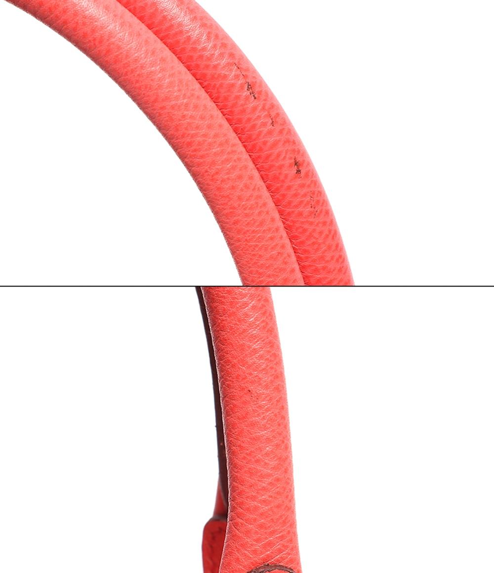 モラビト レザー ハンドバッグ ゴールド金具 サーモンピンク系 オルセー レディース MORABITO