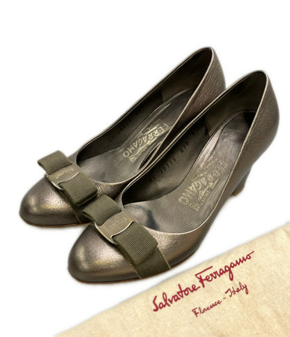 Salvatore Ferragamo パンプス ウェッジソール ヴァラ DS 20326 レディース SIZE 5 サルヴァトーレフェラガモ