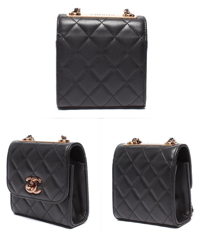 美品 CHANEL チェーンショルダーバッグ ポーチ ミニマトラッセ ゴールド金具 31番台 トレンディCC A81633 レディース シャネル