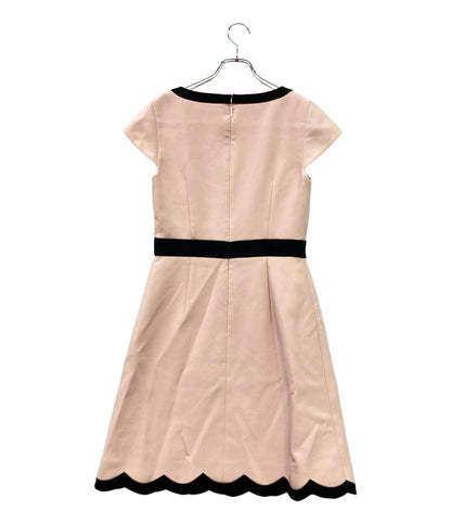 Kate Spade 半袖ワンピース バイカラースカラップ VネックAライン scallop cap sleeve d Cameo Pink レディース SIZE 4 (M) ケイトスペード