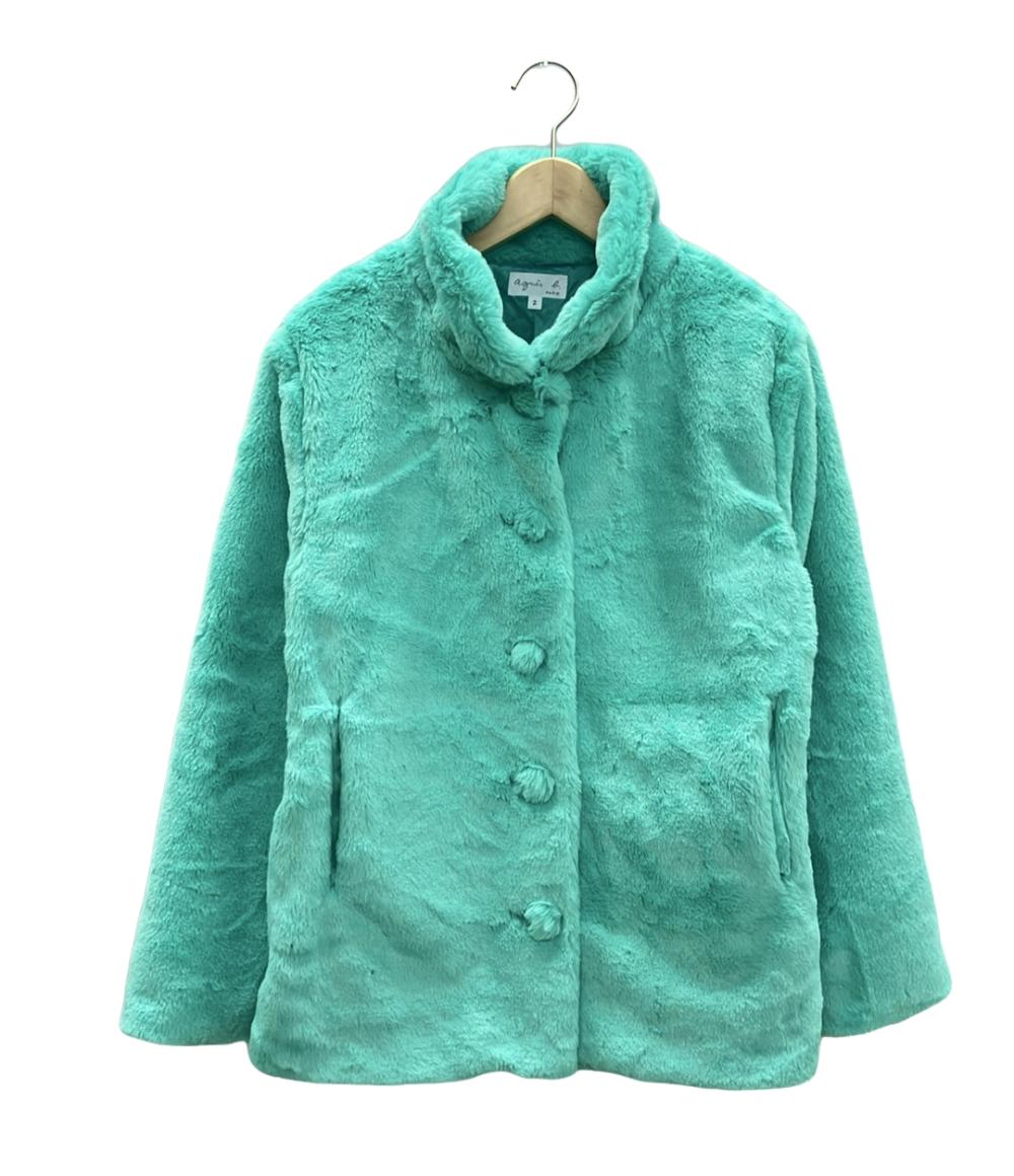 美品 アニエスベー エコファーハーフコート アウター ジャケット レディース SIZE 2 (M) agnes b.