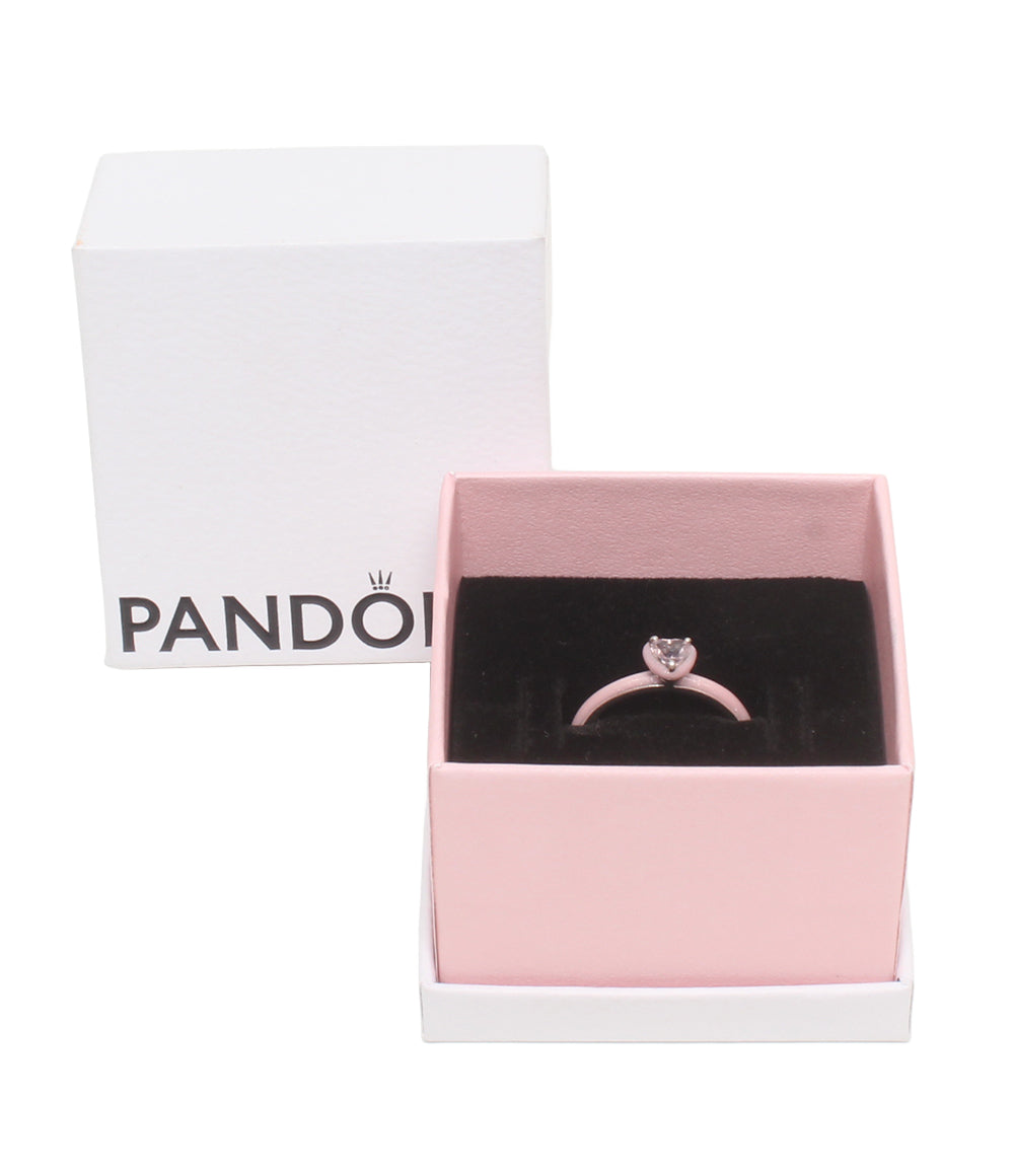 美品 PANDORA リング 指輪 SV925 ハート ピンク レディース SIZE 10号 パンドラ