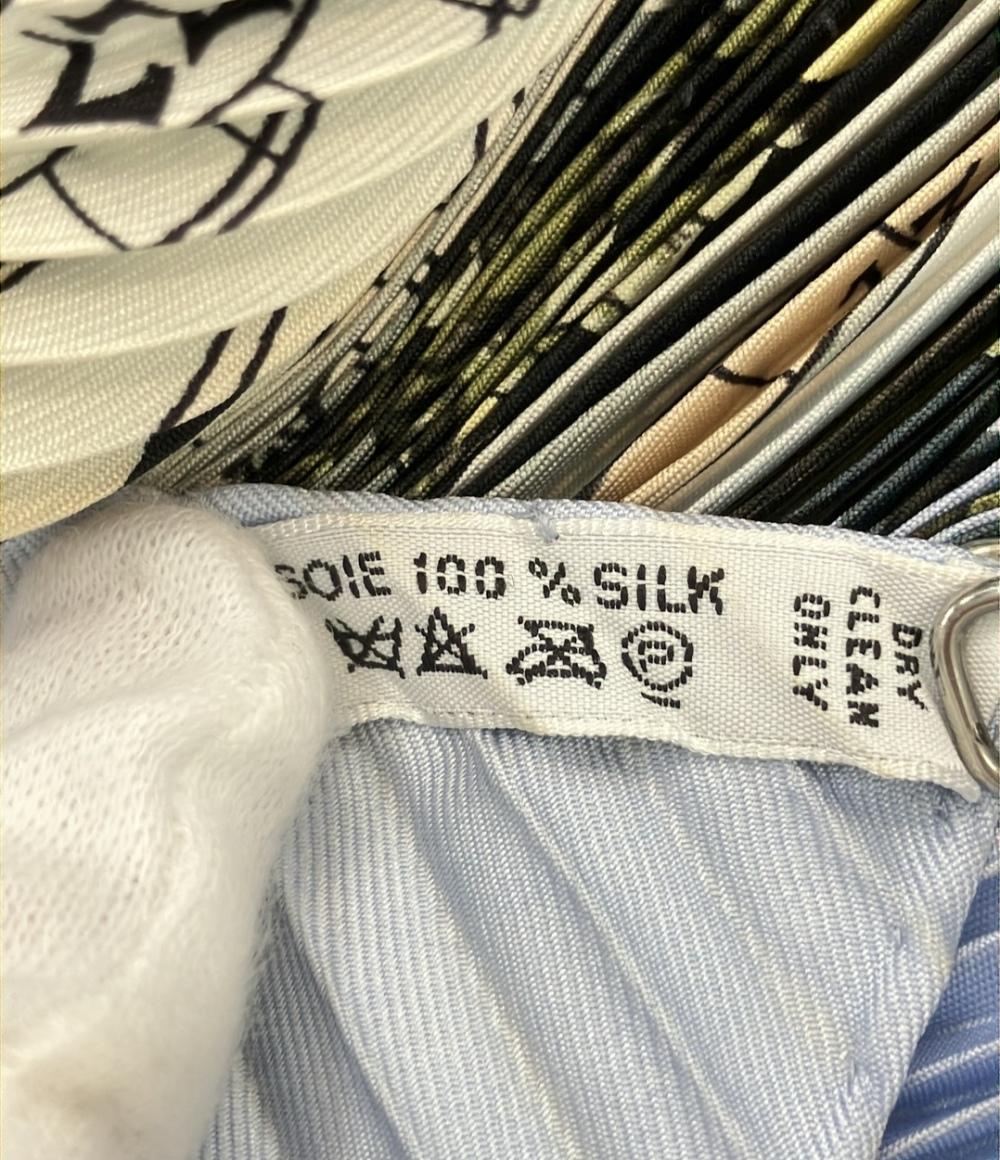 HERMES プリーツスカーフ カレ90 シルク 100% DIES ET HORE レディース エルメス