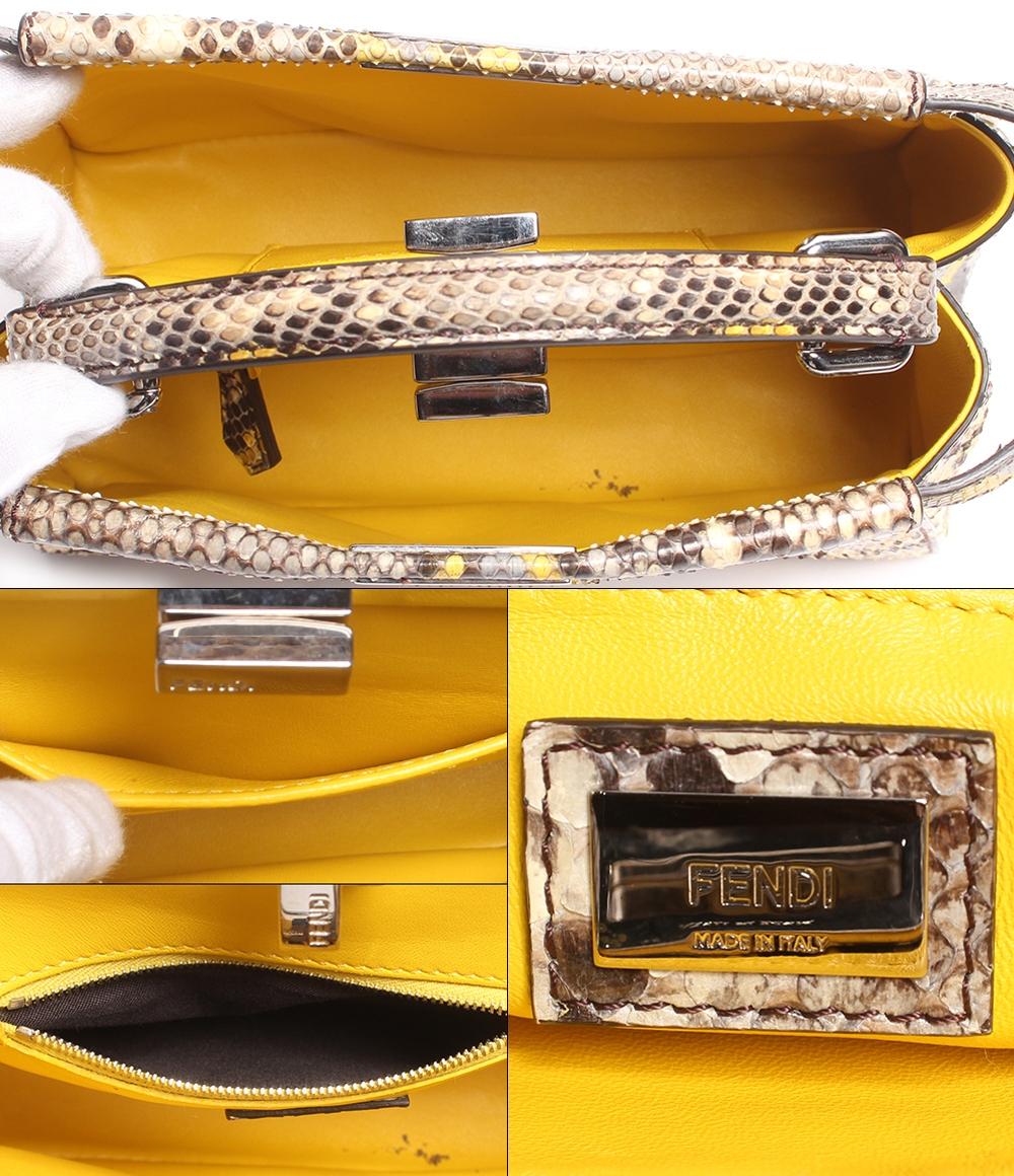 フェンディ ショルダーバッグ ハンドバッグ シルバー金具 ミニピーカブー パイソン 8BN244 レディース FENDI