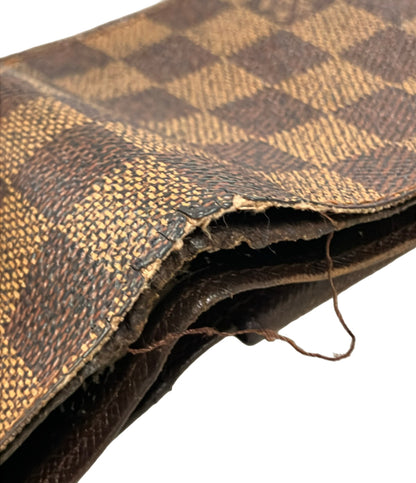 訳あり LOUIS VUITTON 二つ折り財布 ポルトフォイユ マルコ ダミエ エベヌ N61675 メンズ ルイ・ヴィトン